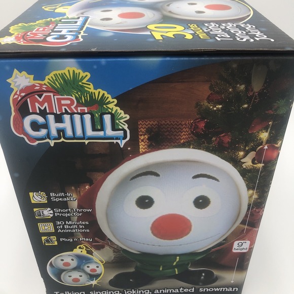 Christmas Mr Chill Talking Snowman Animated New Talks Sings 3D Speaker Projector - Picture 12 of 16